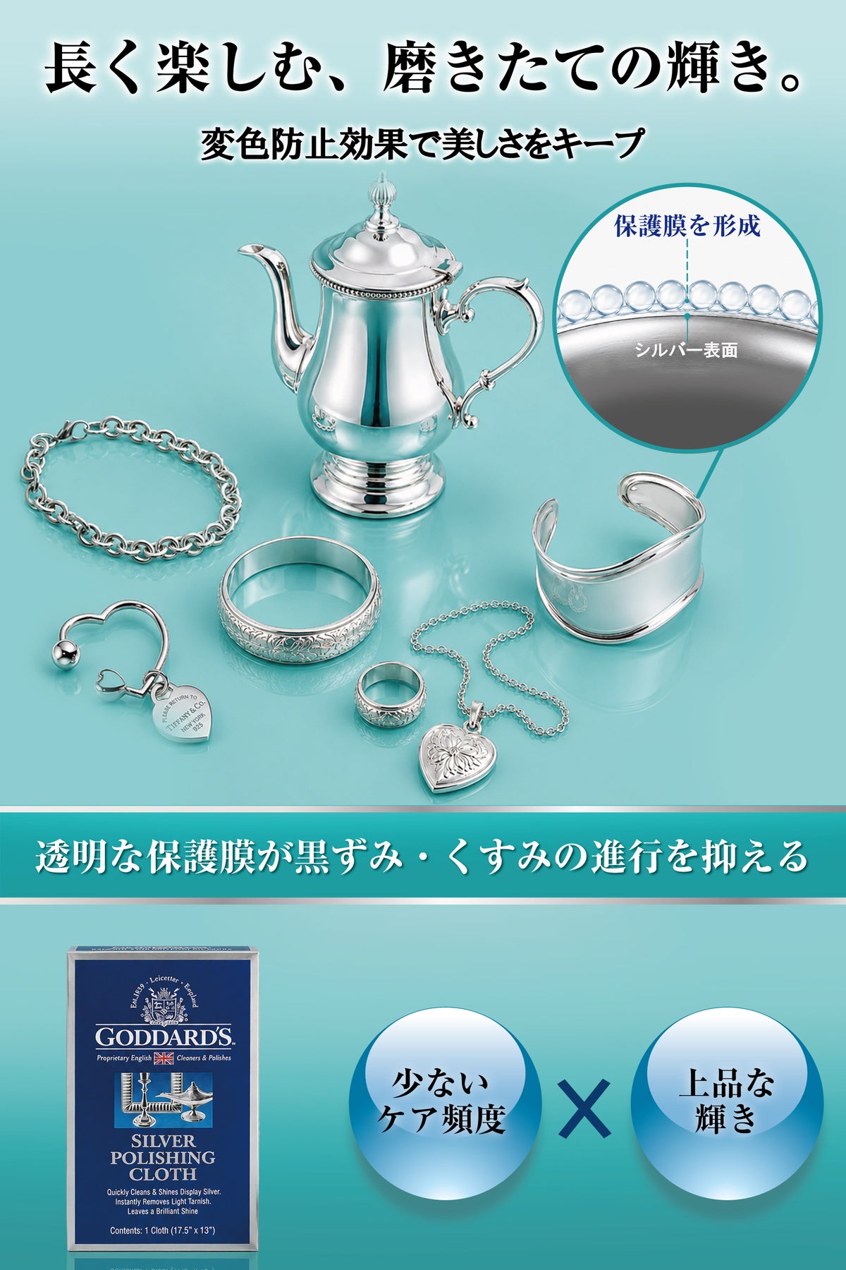 Goddard's シルバーポリッシングクロス｜銀製品用磨き布・日常のお手入れに