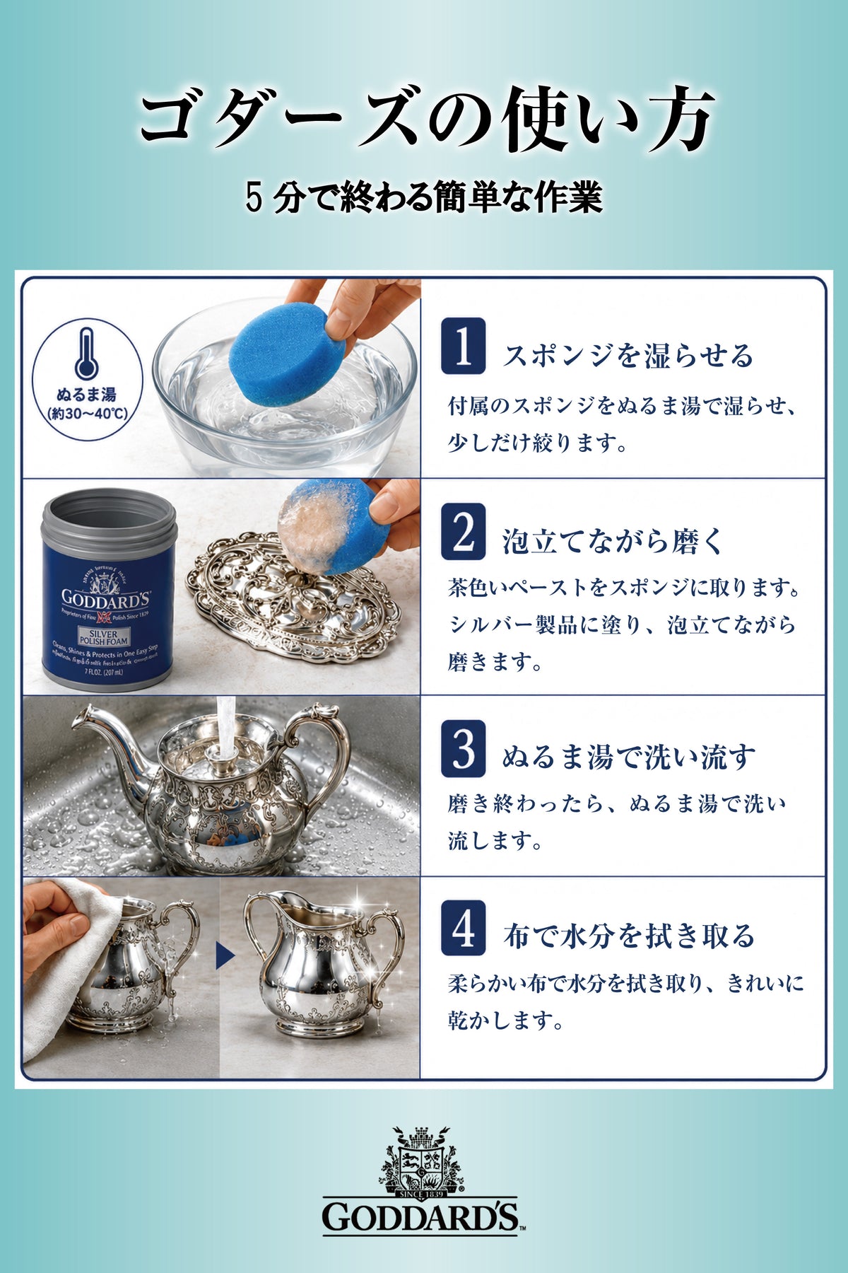 Goddard's シルバーフォーム 170g 銀製品・銀食器用クリーナー